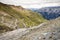 The Stelvio Road bends. Color image
