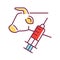 Stem cell biopsy color line icon. Involving extraction of sample cells or tissues of cow. Pictogram for web page, mobile app,