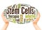 Stem cells word cloud hand sphere concept