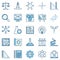 STEM colored icons set - vector concept logo elements