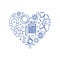 STEM Heart concept minimal banner vector illustration