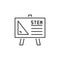 STEM Whiteboard vector simple icon in thin line style