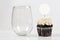 Stemless Wineglass and Cupcake Topper Mockup