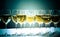 Stemware of champagne on a white table. Banquet. Toned