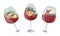 Stemware or Wine Glass with Bowl and Vineyard Scene Inside Vector Set