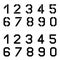 Stencil angular font numbers