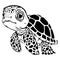Stencil art of a Baby Turtle, Aquatic Art Printable, Sea Creature Stencil for Wall Décor, DIY Crafting, Decal, Cricut & Silhouette