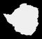 Stencil map of Zimbabwe.