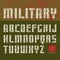 Stencil-plate sans serif font military