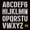 Stencil-plate sans serif font in military style