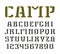 Stencil-plate serif font and numerals in military style