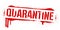 Stencil Quarantine inscription. Red danger virus graffiti print on white background. Vector design street art