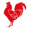 Stencil rooster, red.