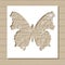 Stencil template of butterfly on wooden background