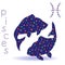 Stencil of Zodiac sign Pisces