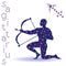 Stencil of Zodiac sign Sagittarius