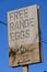 Stencilled Free Range Eggs Sale Board, Norwich, England, UK