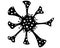 Stentor, ciliate, ciliate trumpeter, colony of ciliates, trumpet animalcules - vector silhouette illustration for logo or pictogra