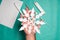 Step 11. DIY Christmas paper snowflake. Christmas craft step by step instructions