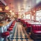 Step Back in Time: Nostalgic Retro Diner with Vintage 1950s American Dining. Generative AI
