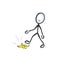 Step on banana skin. Slide fall down Vector simple. Stickman no face clipart cartoon. Hand drawn. Doodle sketch, graphic