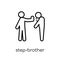 step-brother icon. Trendy modern flat linear vector step-brother icon on white background from thin line family relations collect