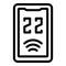 Step counter device icon outline vector. Smart pedometer app