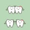 Step of crowding teeth malocclusion to healthy tooth, before and after