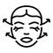 Step face massage icon outline vector. Skin beauty