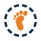 Step, foot, trace, track icon. Simple vector sketch.