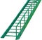 Step green metal ladder on white