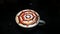 Step homemade latte art coffee with chocolate sauce and caramel sauce on Milk foam in kitchen. Lined pattern Flower on latte art c