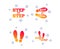 Step icons. Footprint shoes symbols. Vector