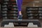 Step platform. foot on step platform. classes in the gym. fitness aerobics