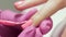 Step of professional gel polish manicure