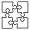 Step puzzle icon, outline style
