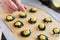 Step by step the chef prepares ravioli with ricotta cheese, yolk