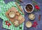 Step-by-step cooking of mince pies traditional British Christmas shortcrust pastry cakes stuffed with dried fruits, nuts and