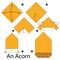 Step by step instructions how to make origami An Acorn.