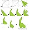 Step by step instructions how to make origami A Dinosaur.