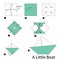 Step by step instructions how to make origami A Little Boat.