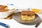 Step-by-step recipe for the holiday of Hanukkah, a traditional sweet Kugel pie with noodles and custard, shortbread