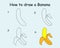 Step by step to draw a Banana. Drawing tutorial a Banana. Drawing lesson for children. Vector illustration