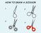Step by step to draw a Scissor. Drawing tutorial a Scissor. Drawing lesson for children
