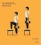 Step Up Dumbbell Moves Manga Gym Set Illustration