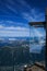 `Step into the Void` glass box on the Aiguille Du Midi 3842m mountain top above Chamonix