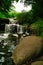 A step waterfall in the Planten un Blomen park in Hamburg