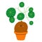 Stephania erecta cute cartoon home plant vector illustration
