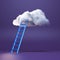 Stepladder into clouds, entrepreneur business success concept.