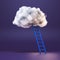 Stepladder into clouds, entrepreneur business success concept.